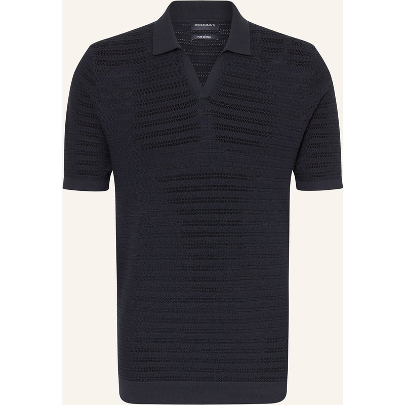 Strokesman's Strick-Poloshirt blau