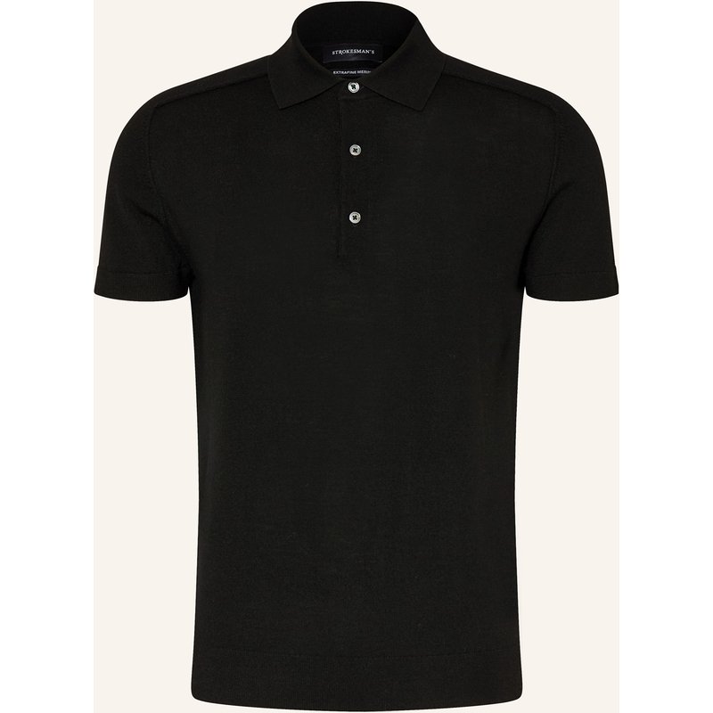 Strokesman's Strick-Poloshirt schwarz