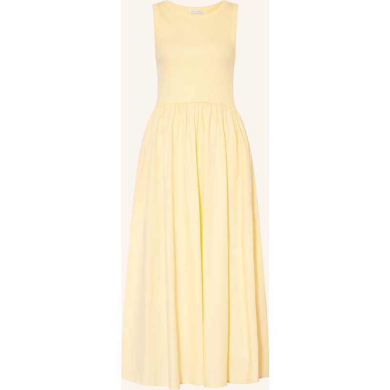 Mrs & Hugs Kleid Im Materialmix gelb