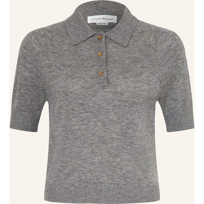 Victoria Beckham Strick-Poloshirt grau