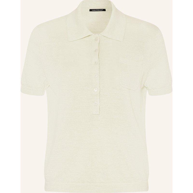Luisa Cerano Strick-Poloshirt Aus Leinen gruen