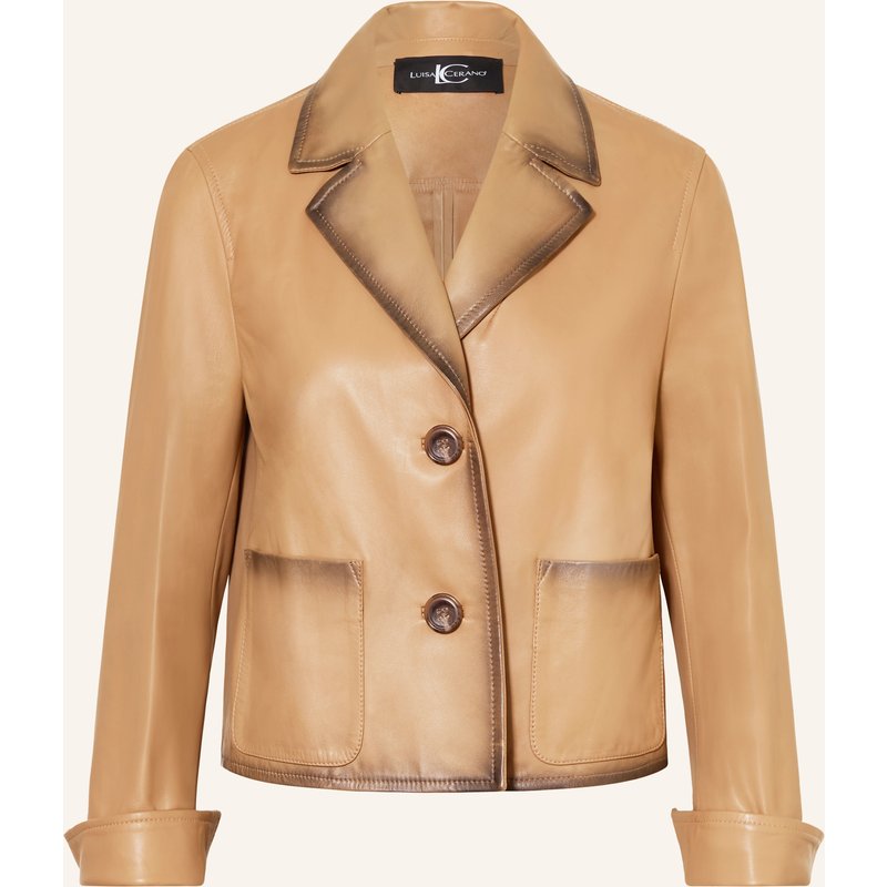 Luisa Cerano Lederjacke beige
