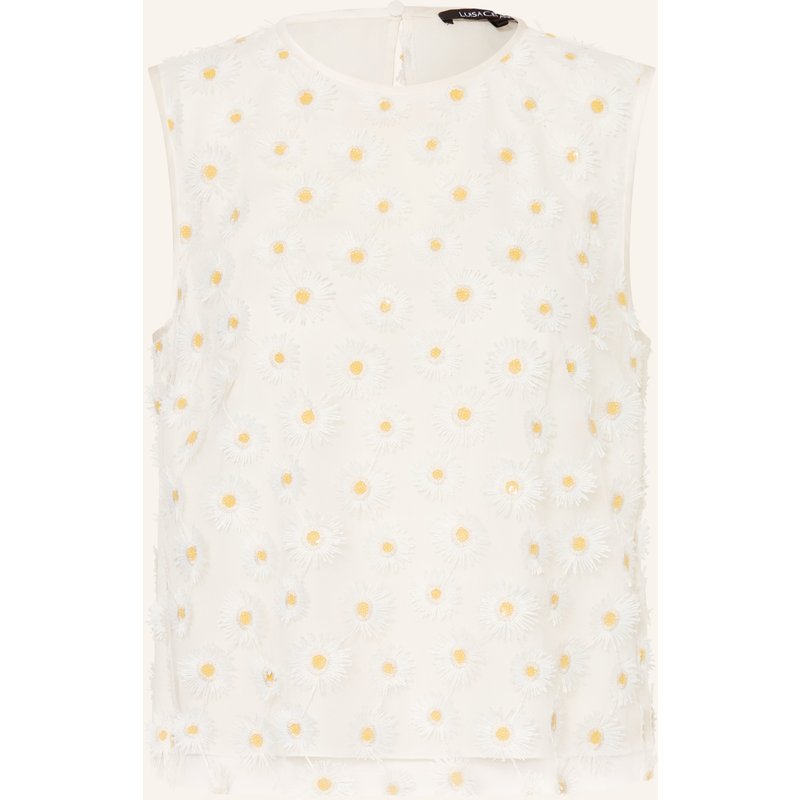 Luisa Cerano Blusentop Mit Pailletten weiss