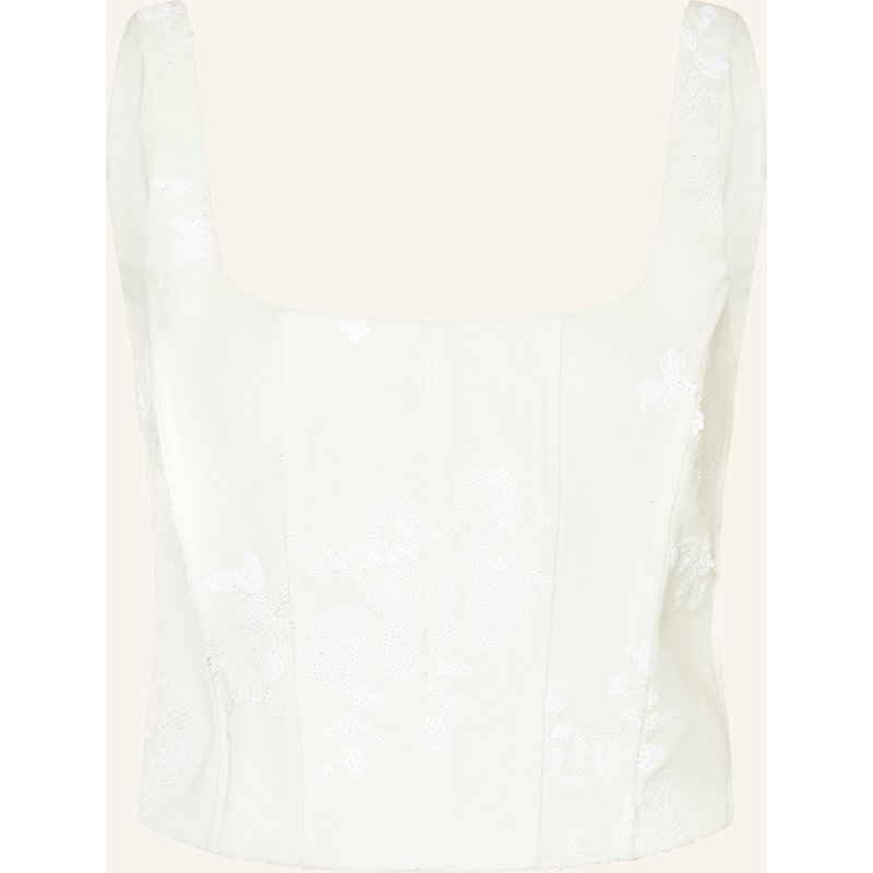 Riani Cropped-Top Mit Pailletten weiss
