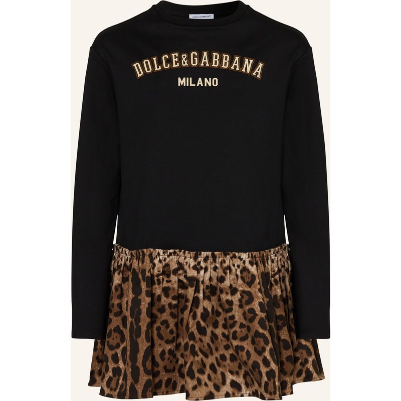 Dolce & Gabbana Kleid Im Materialmix schwarz