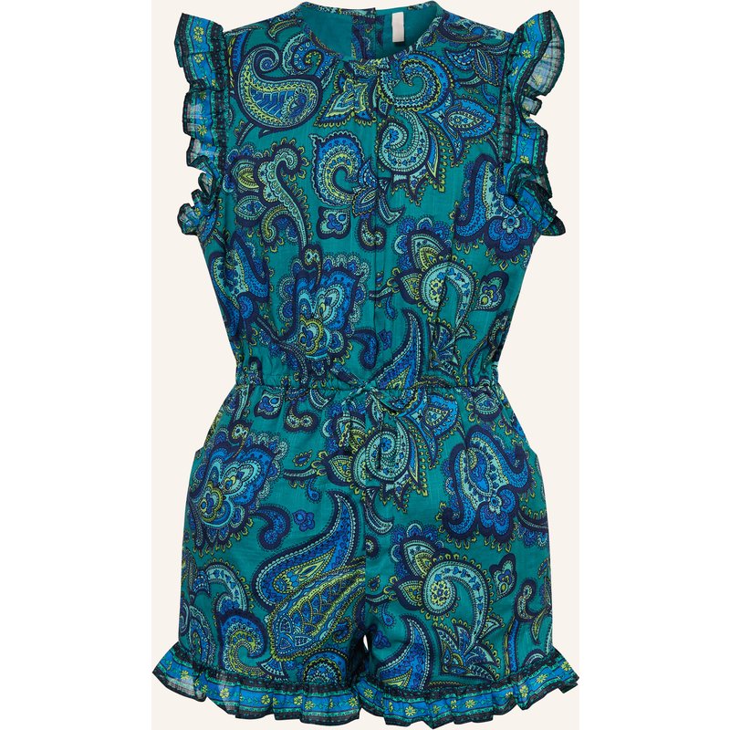 Zimmermann Jumpsuit Patience Mit Rüschen blau