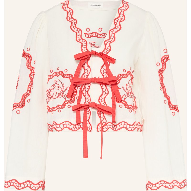Fabienne Chapot Blusenshirt Serviette Mit Stickereien weiss
