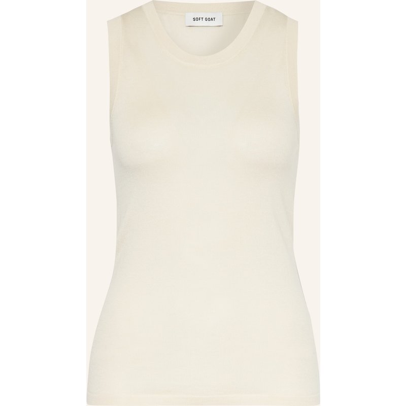 Soft Goat Stricktop Aus Seide Mit Cashmere weiss