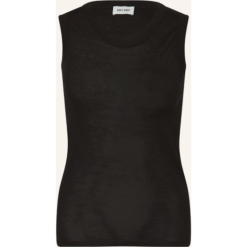 Soft Goat Stricktop Aus Seide Mit Cashmere schwarz