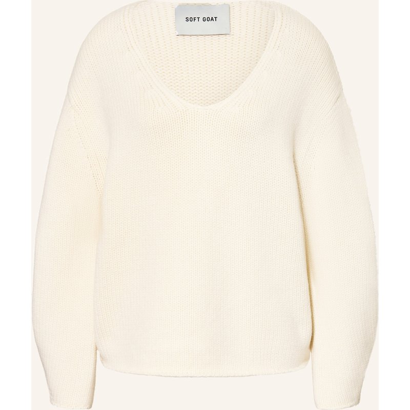 Soft Goat Cashmere-Pullover weiss