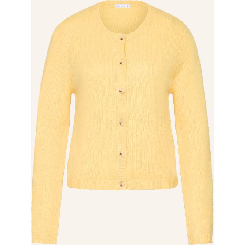 Mrs & Hugs Strickjacke Mit Cashmere gelb