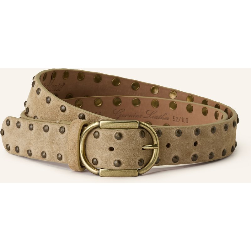 Reptile's House Ledergürtel Mit Nieten beige