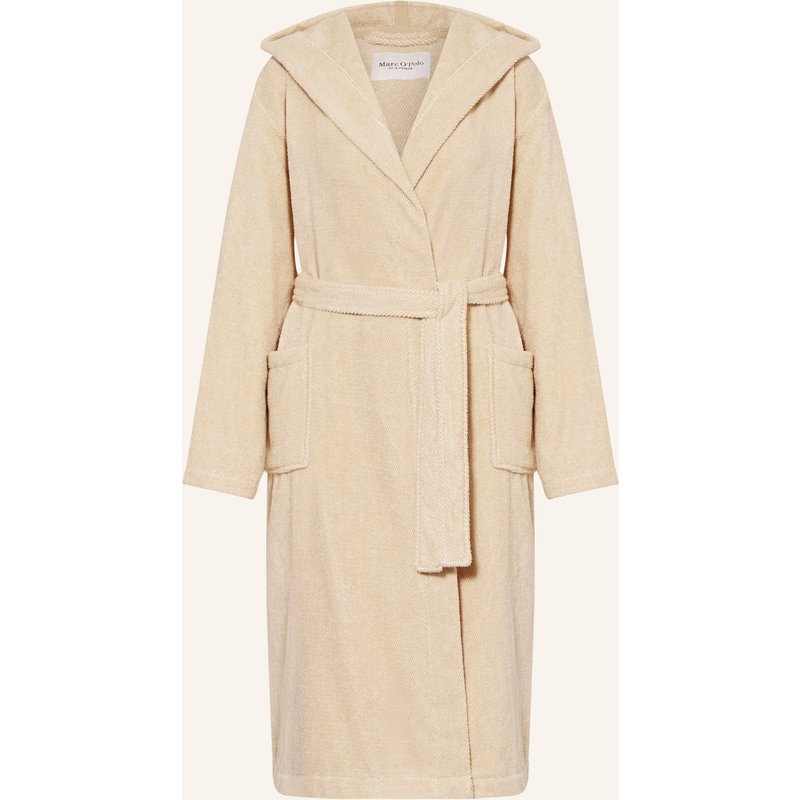 Marc O'polo Damen-Bademantel Mit Kapuze beige