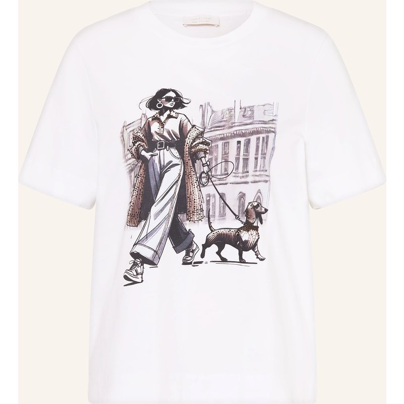 Rich & Royal T-Shirt Mit Schmucksteinen weiss