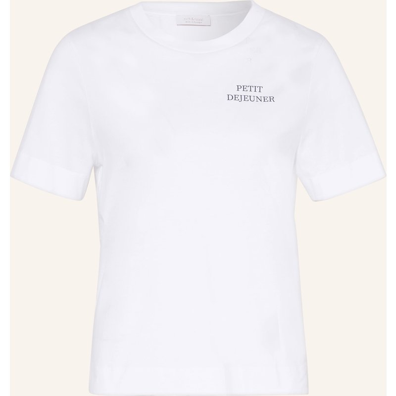 Rich & Royal T-Shirt Easy Mit Schmcuksteinen weiss