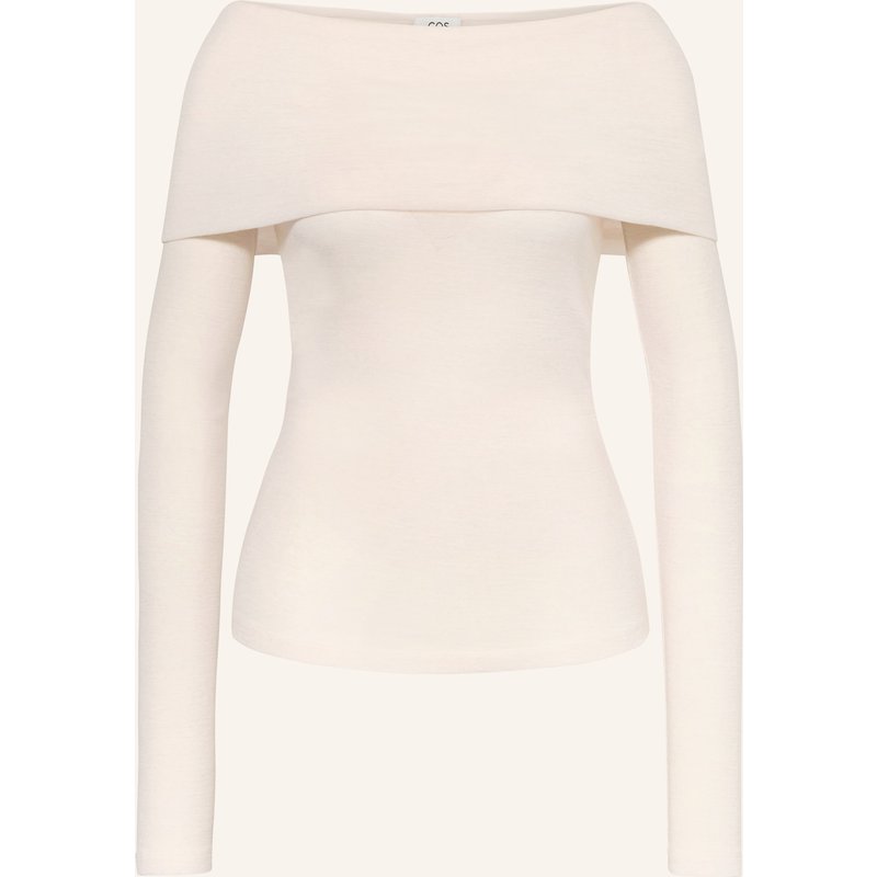 Cos Off-Shoulder-Longsleeve weiss