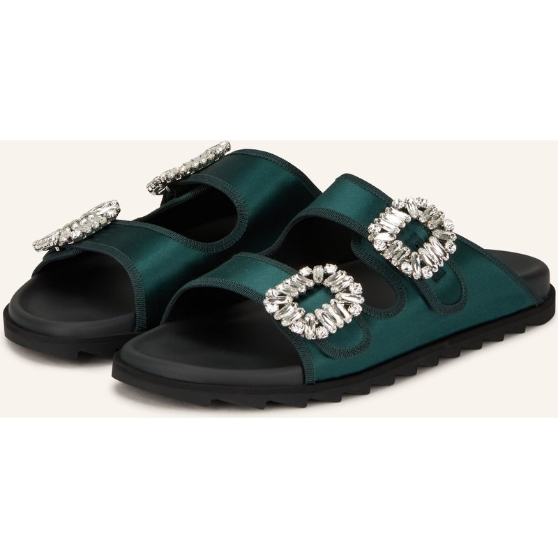 Roger Vivier Pantoletten Slidy Viv' Mit Schmucksteinen gruen