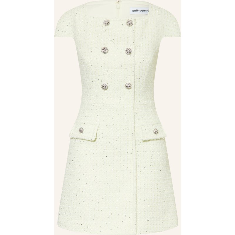 Self-Portrait Bouclé-Kleid Mit Pailletten gruen