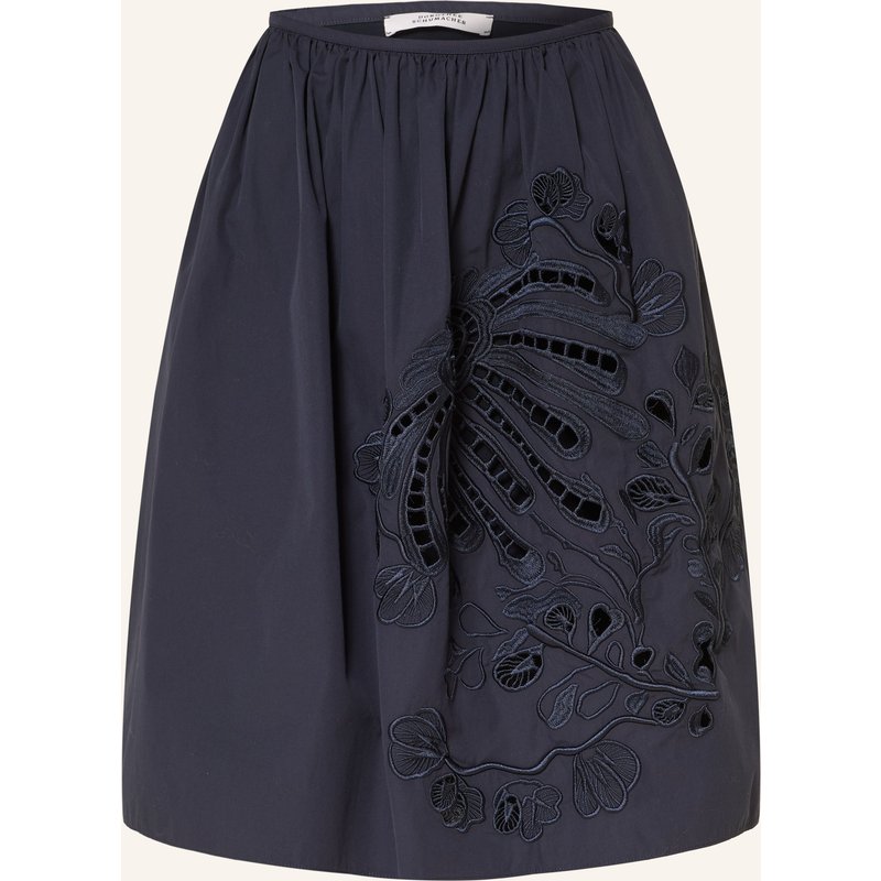 Dorothee Schumacher Rock Embroidered Beauty Mit Lochspitze blau