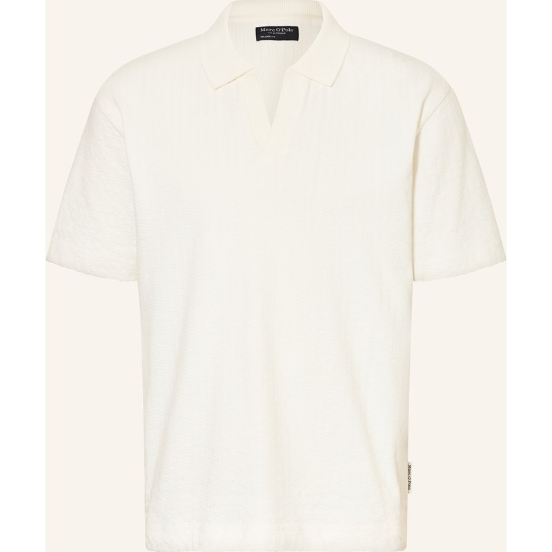 Marc O'polo Strick-Poloshirt Relaxed Fit weiss