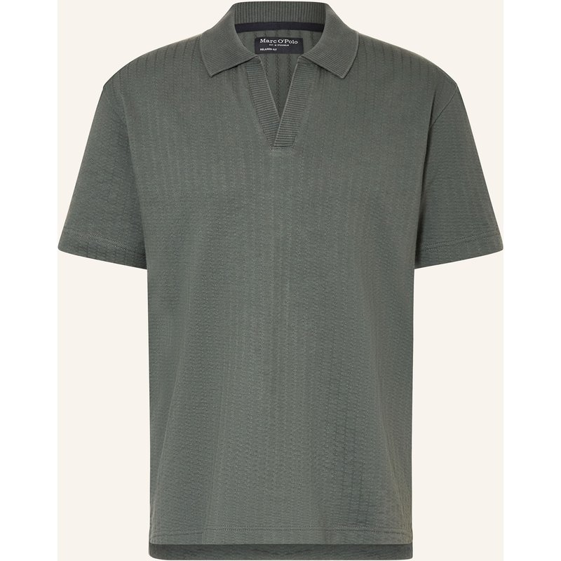 Marc O'polo Strick-Poloshirt Relaxed Fit grau