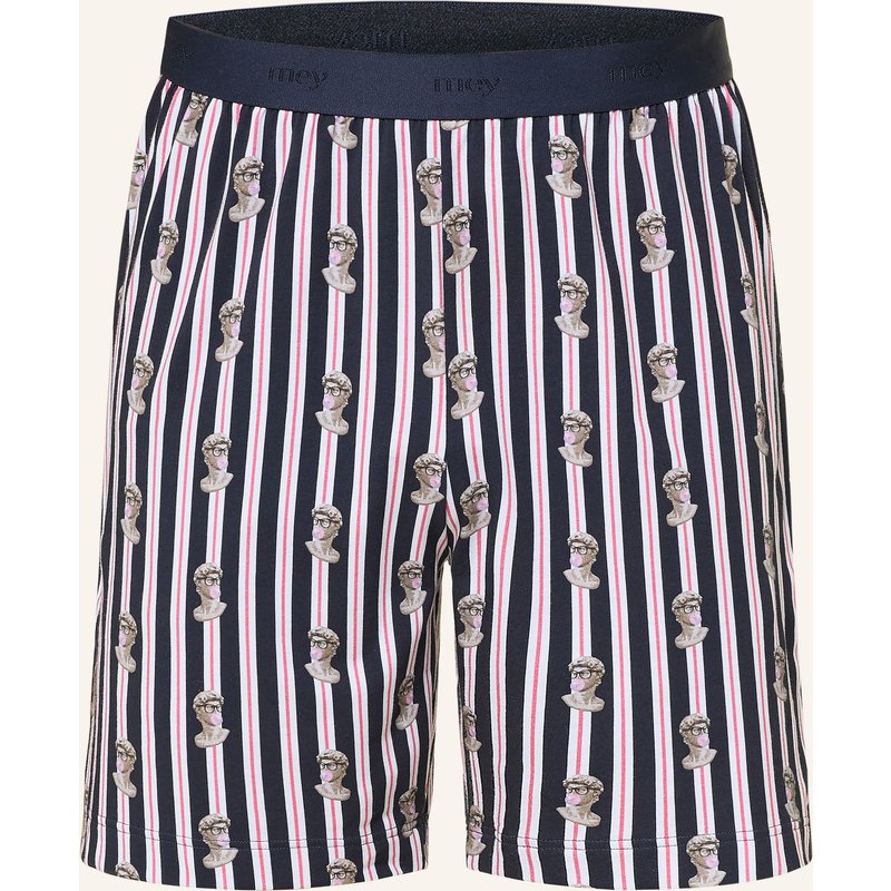 Mey Schlafshorts Serie Marble Muse blau