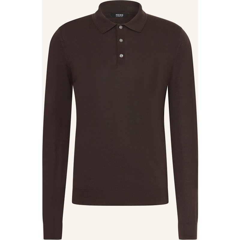 Reiss Strick-Poloshirt Trafford Aus Merinowolle braun