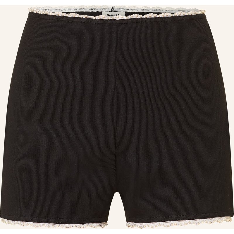 Sandro Jerseyshorts Mit Schmuckperlen schwarz