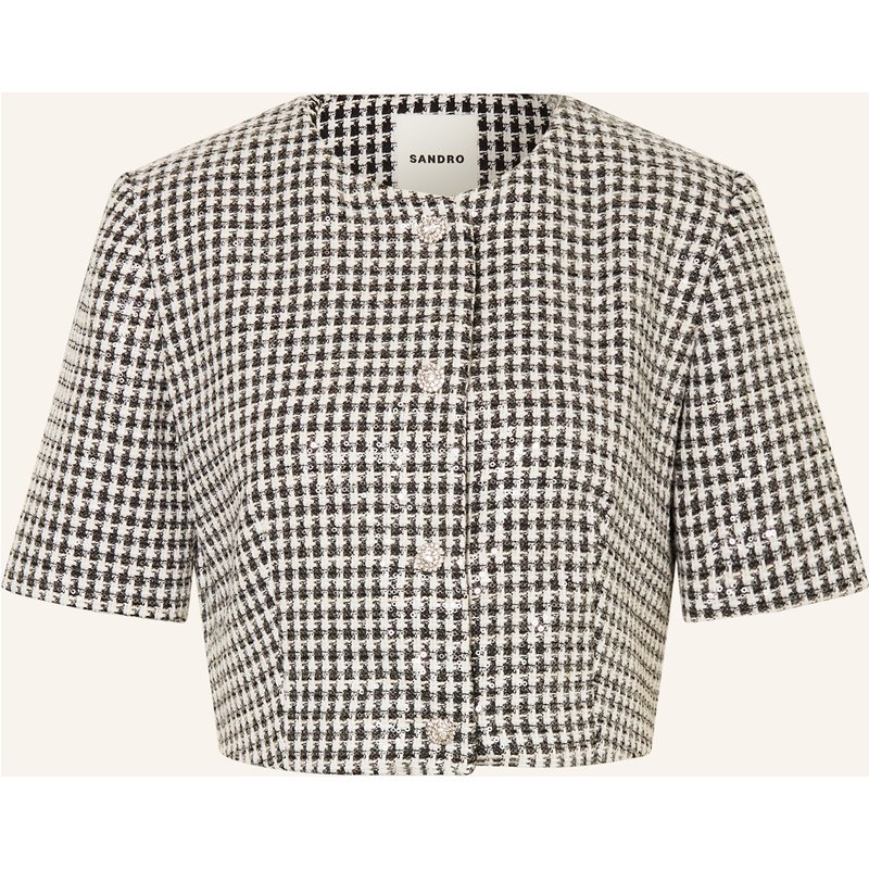 Sandro Kastenjacke Aus Tweed Mit Pailletten schwarz