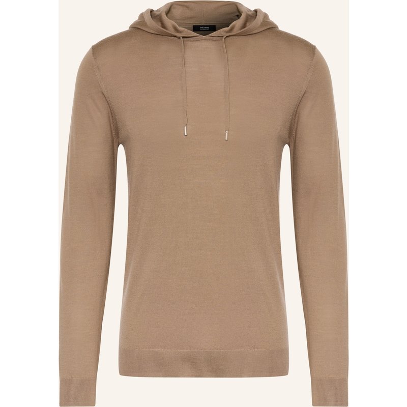 Reiss Strick-Hoodie Holland Aus Merinowolle braun