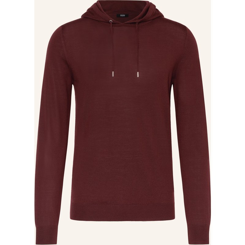 Reiss Strick-Hoodie Holland Aus Merinowolle rot