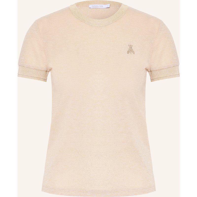 Patrizia Pepe Strickshirt Mit Glitzergarn beige
