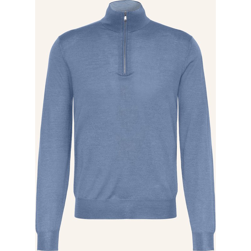 Fioroni Cashmere-Troyer Mit Seide blau