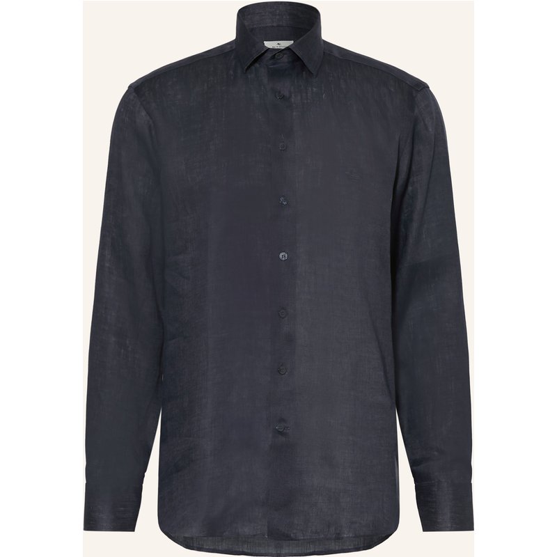 Etro Leinenhemd Regular Fit blau