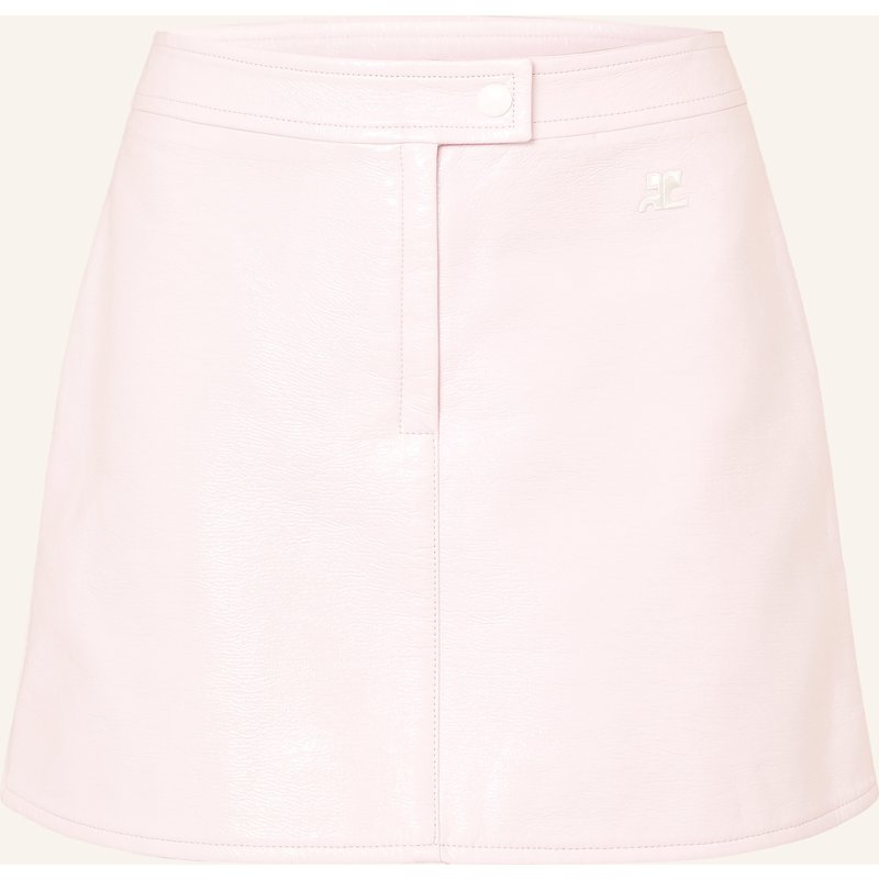 Courrèges Rock In Lederoptik rosa