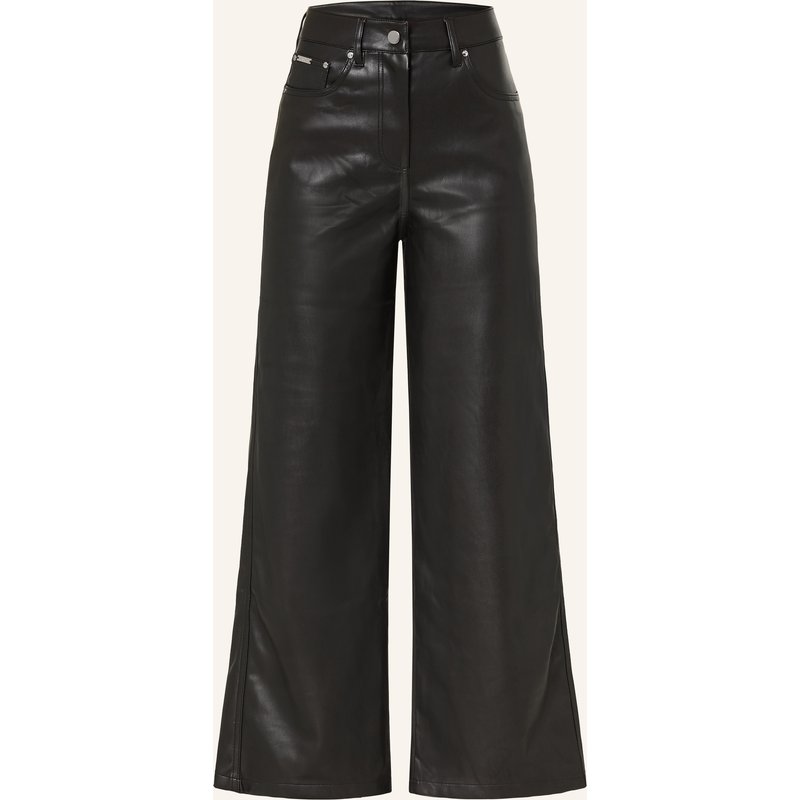 Calvin Klein Jeans Marlenehose In Lederoptik schwarz