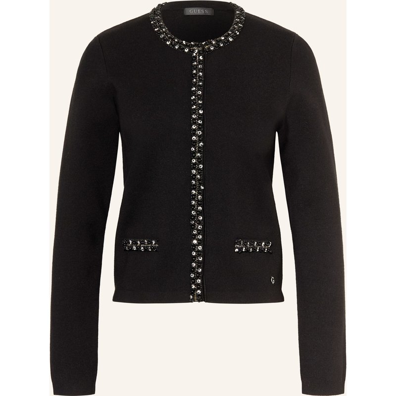 Guess Strickjacke Mit Schmucksteinen Und Schmuckperlen schwarz