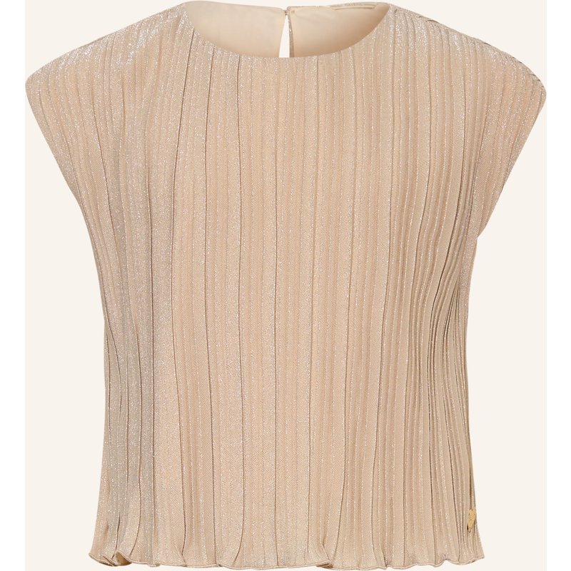 Guess Plisseetop Mit Glitzergarn beige