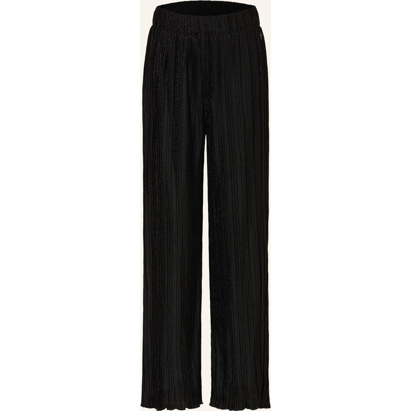 Guess Marlenehose Mit Plissees Und Glitzergarn schwarz