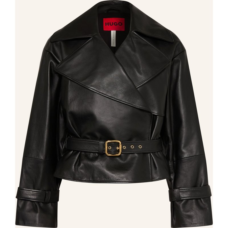 Hugo Lederjacke Lanitte schwarz