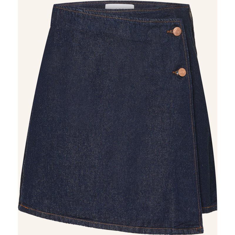 Y.A.S. Jeansrock In Wickeloptik blau