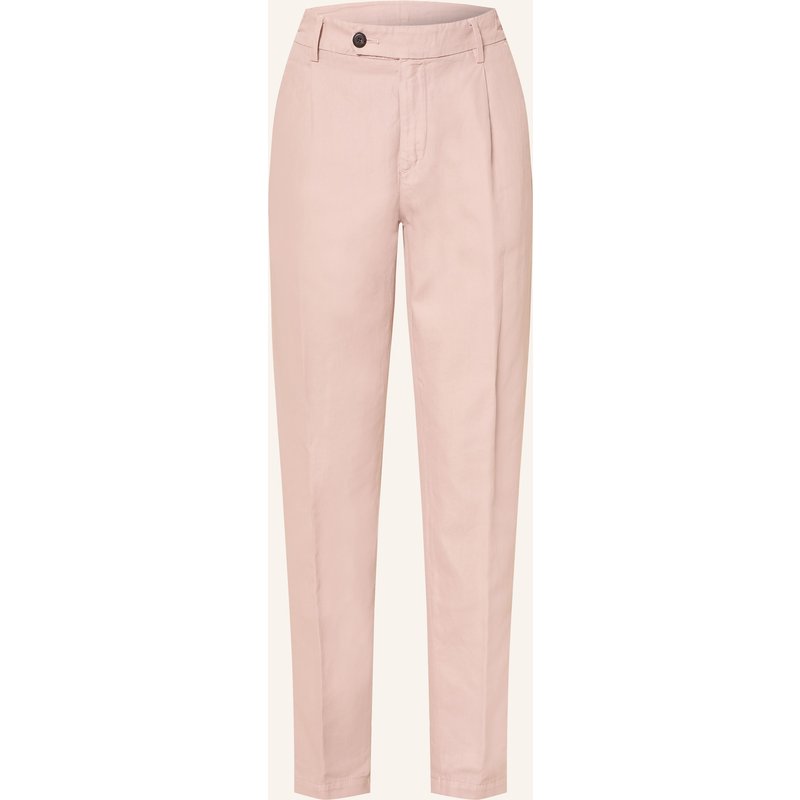 Eleventy Chino Extra Slim Fit Mit Leinen rosa