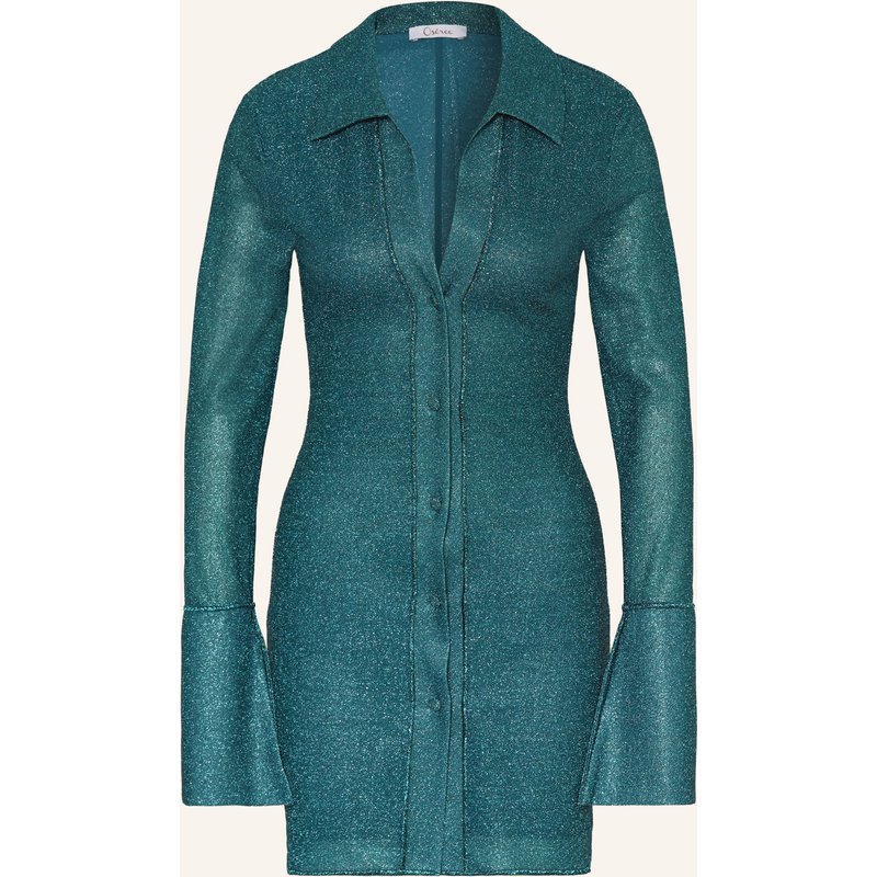 Oséree Hemdblusenkleid Lumière Mit Glitzergarn blau