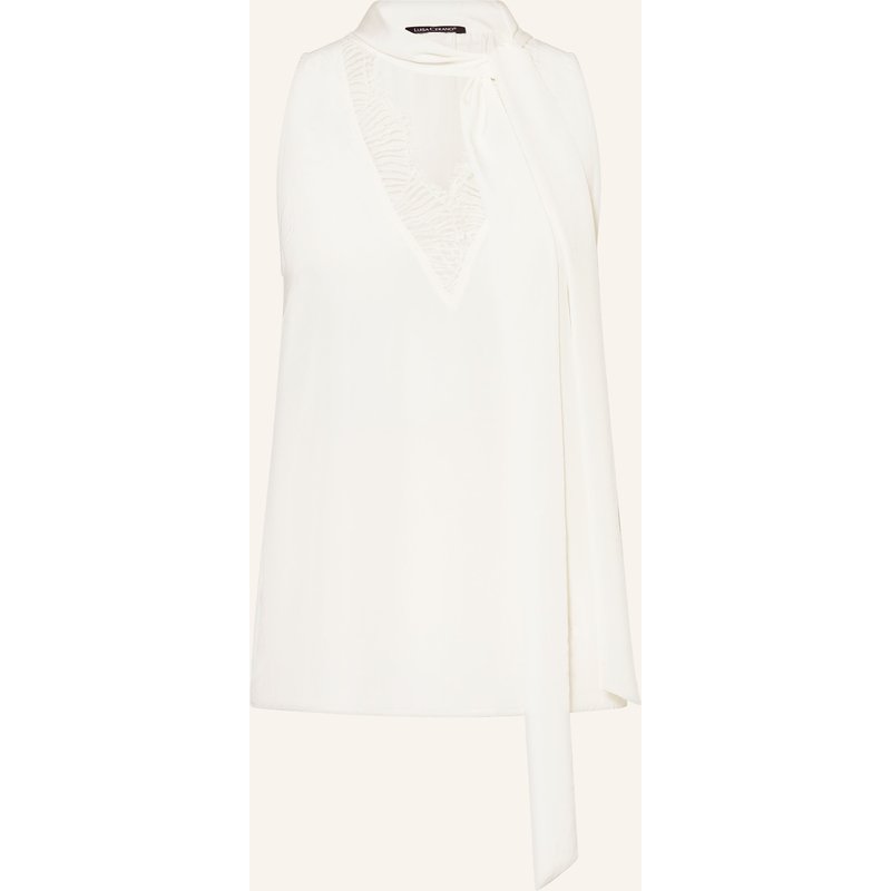 Luisa Cerano Blusentop Mit Schluppe Und Spitze weiss