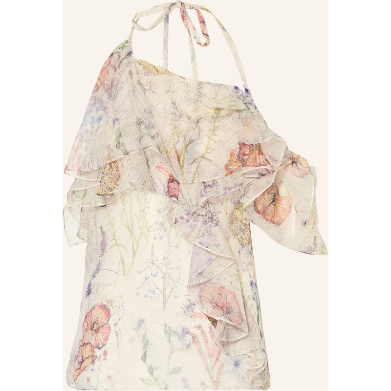 Mcqueen Blusentop Aus Seide Mit Volants weiss