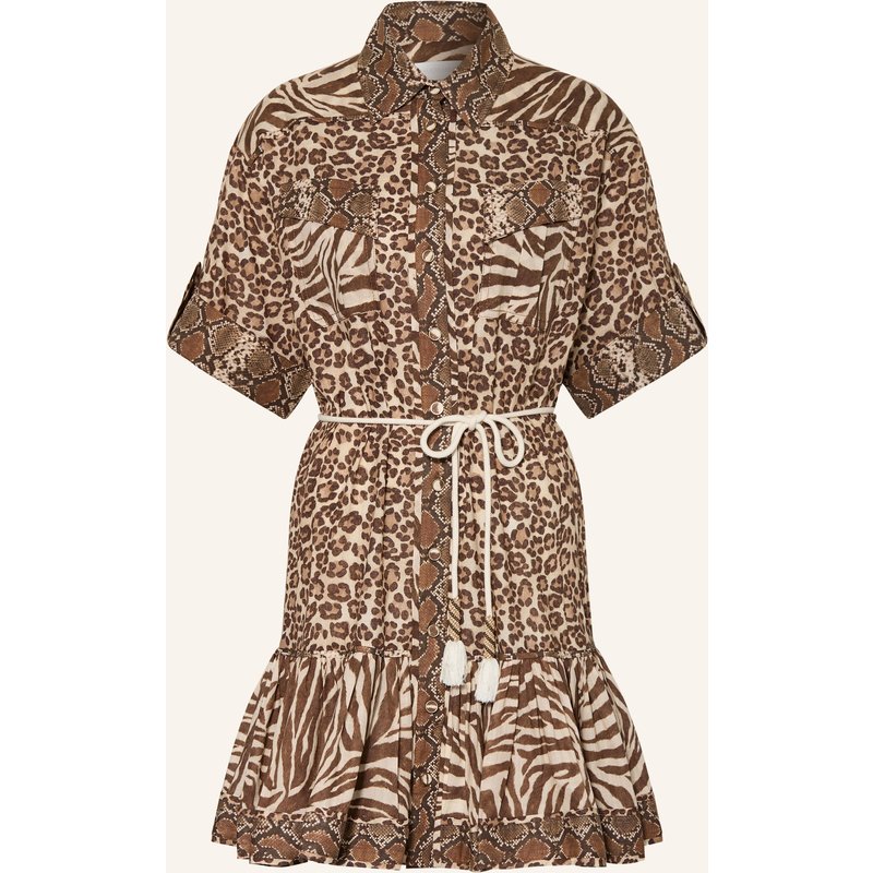 Zimmermann Hemdblusenkleid Wanderlust braun