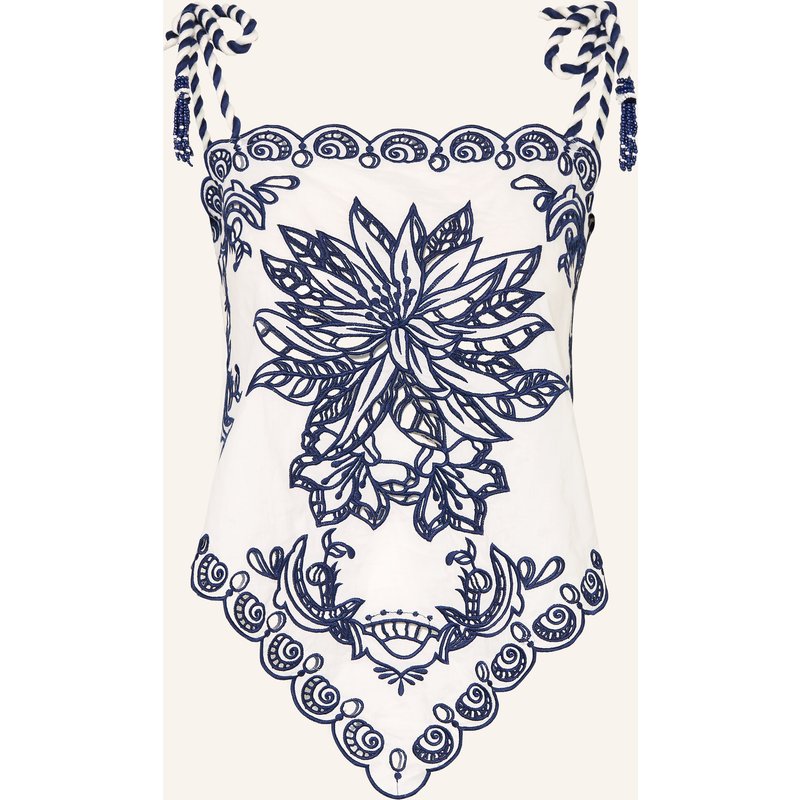 Farm Rio Blusentop Garden Tiles Mit Lochspitze blau
