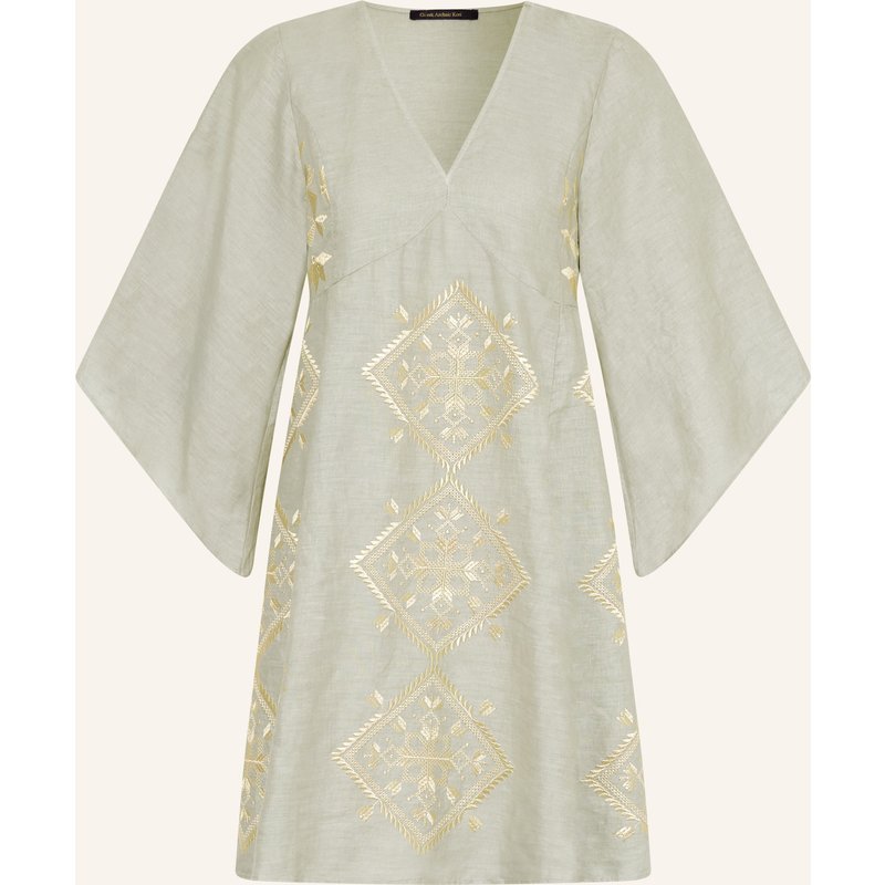Greek Archaic Kori Strandkleid Lefkada Mit Glitzergarn Und 3/4-Arm grau