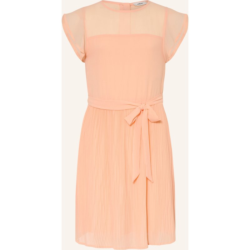 S.Oliver Red Kleid Mit Plissees orange