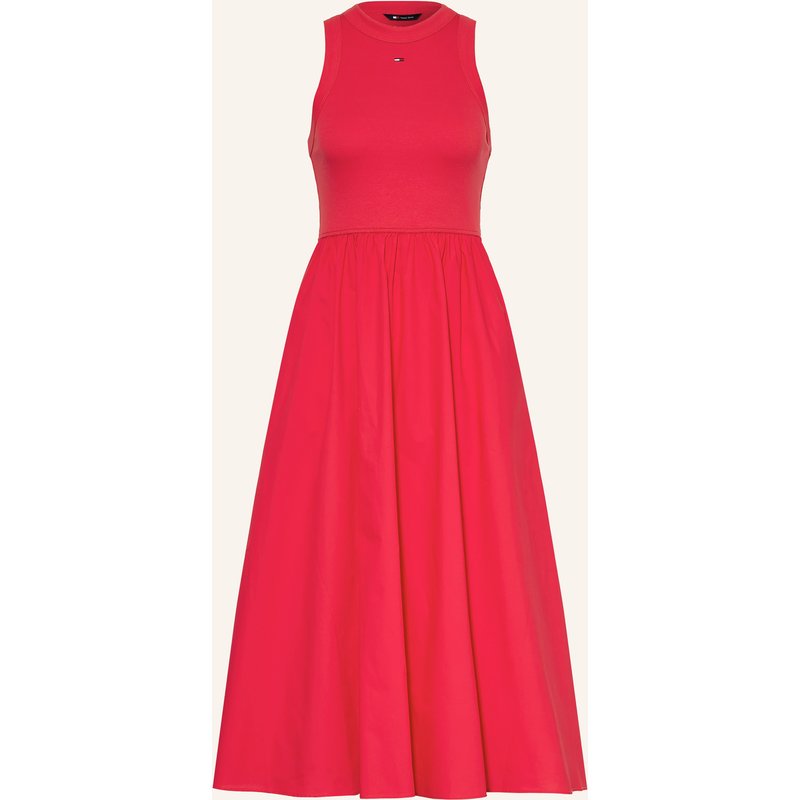 Tommy Jeans Kleid Im Materialmix rot